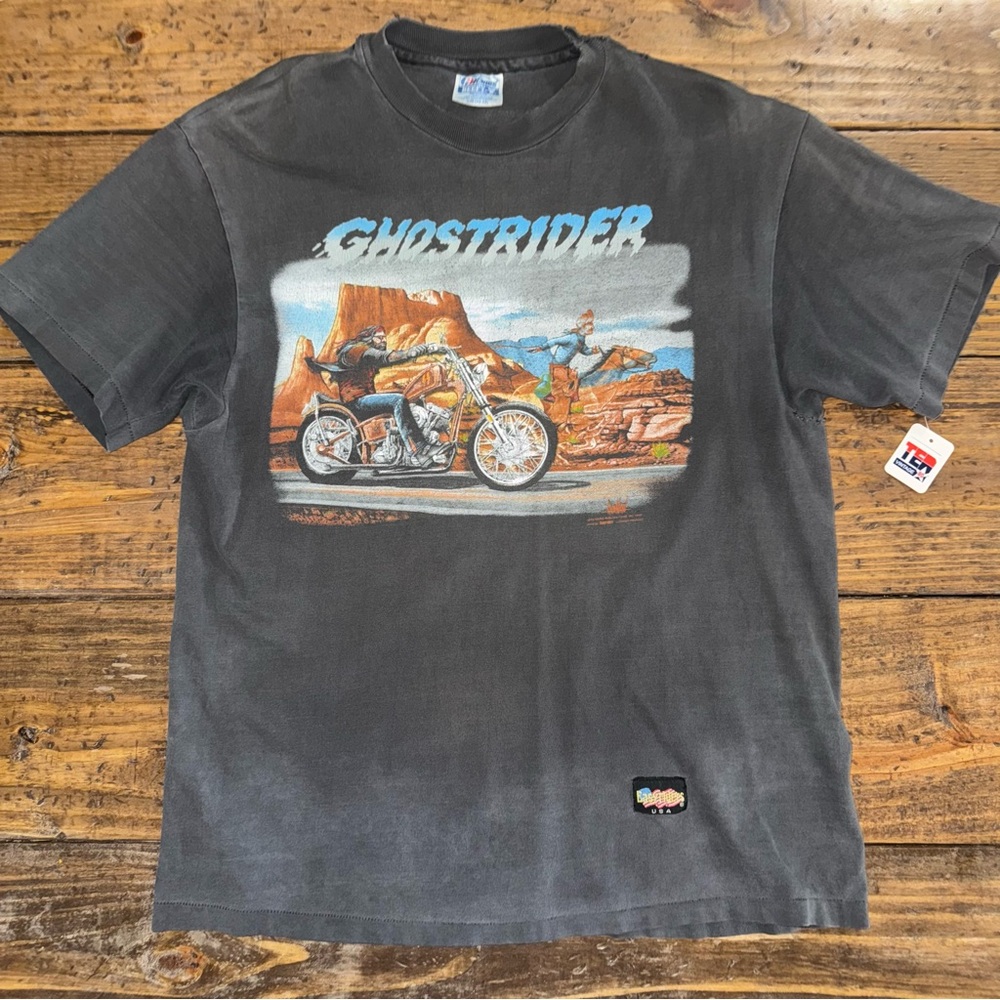 Vintage 1991 Ghost Rider Easyriders USA Motorcycle Shirt Faded Distressed L